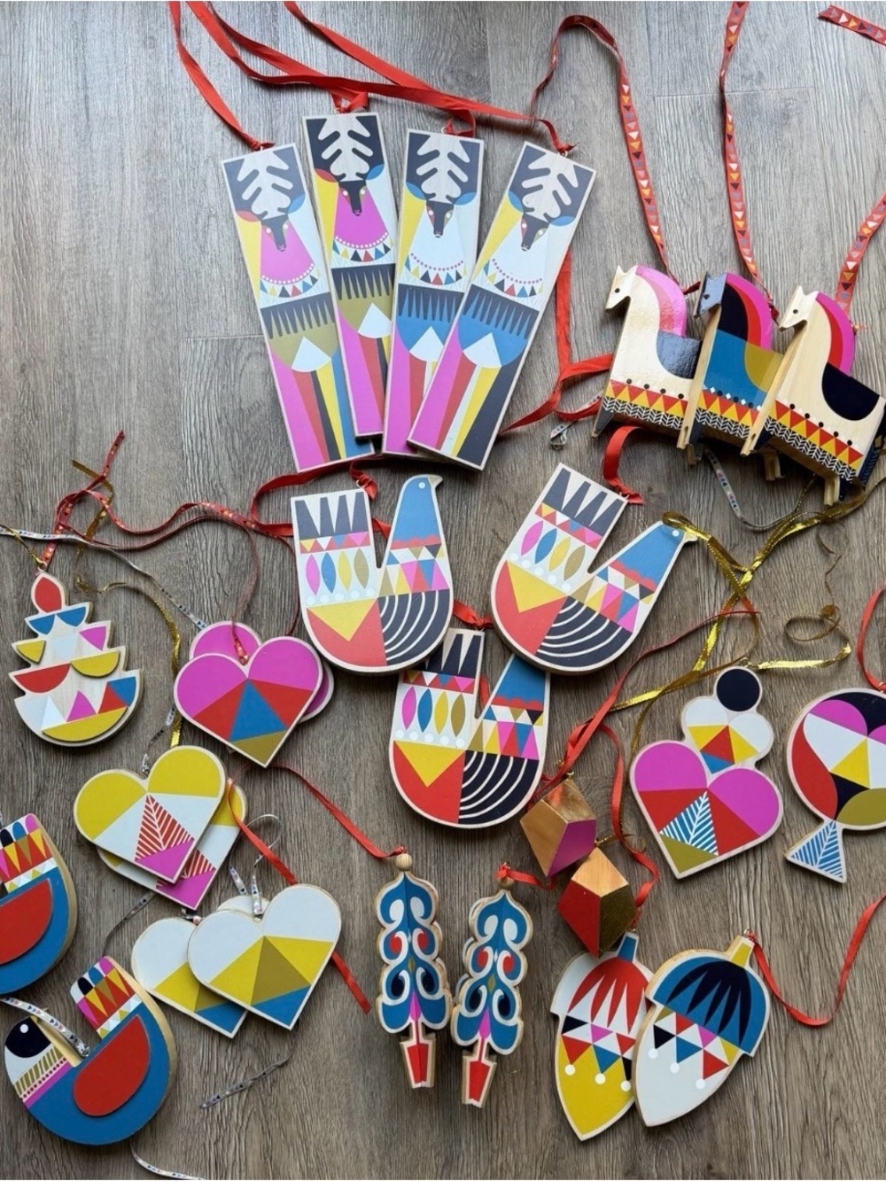 Sanna Annukka Finland Nordstrom Wooden Christmas Ornaments 26 Piece Set